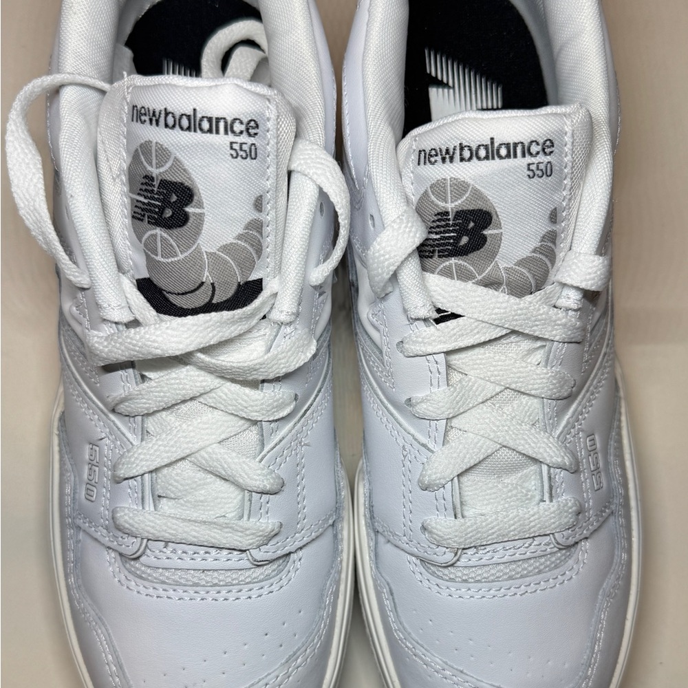 New Balance 550 White and Black Sneakers